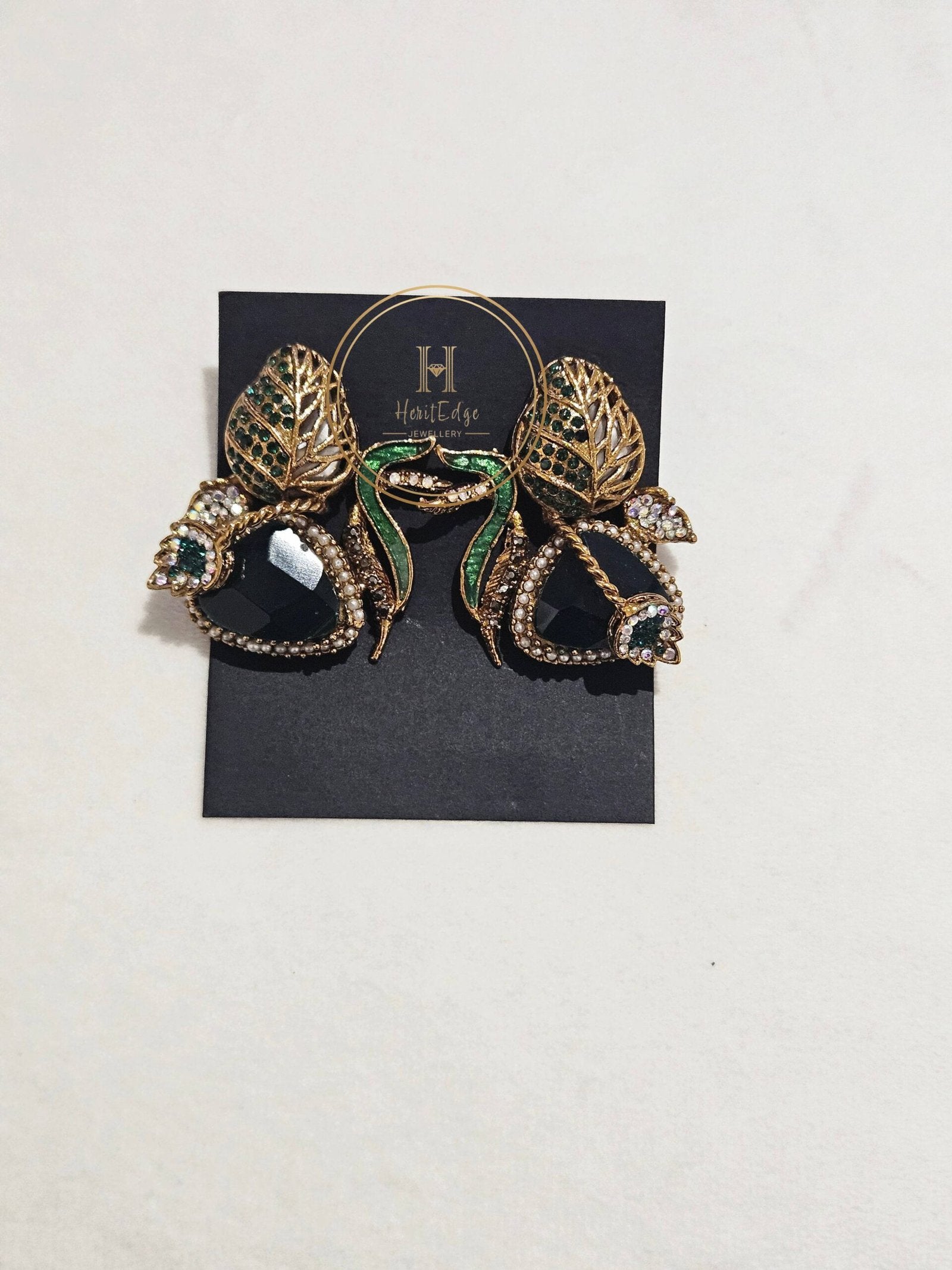 Embrace Earrings - Green image