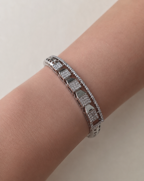 Crystal Edge Bangle worn individually